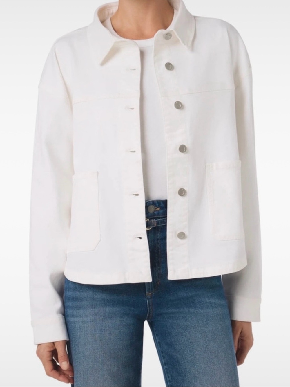 Joe's Jeans Cream Button-Front Jean Jacket